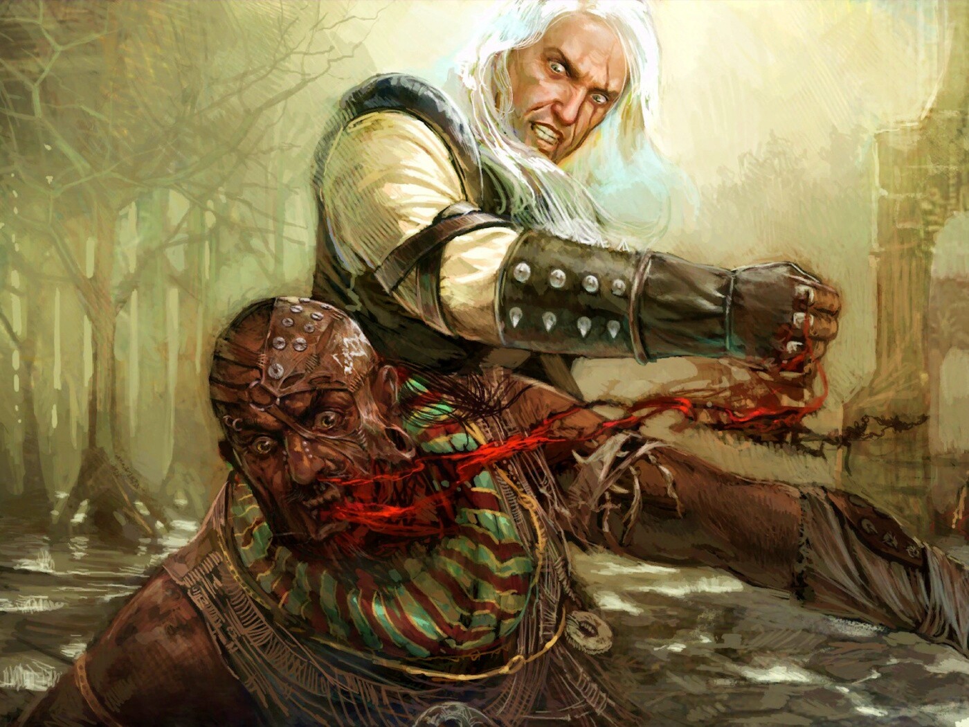 Геральт против Азара обои