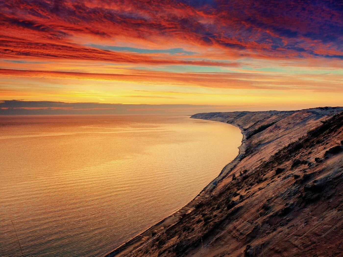 Море на закате обои