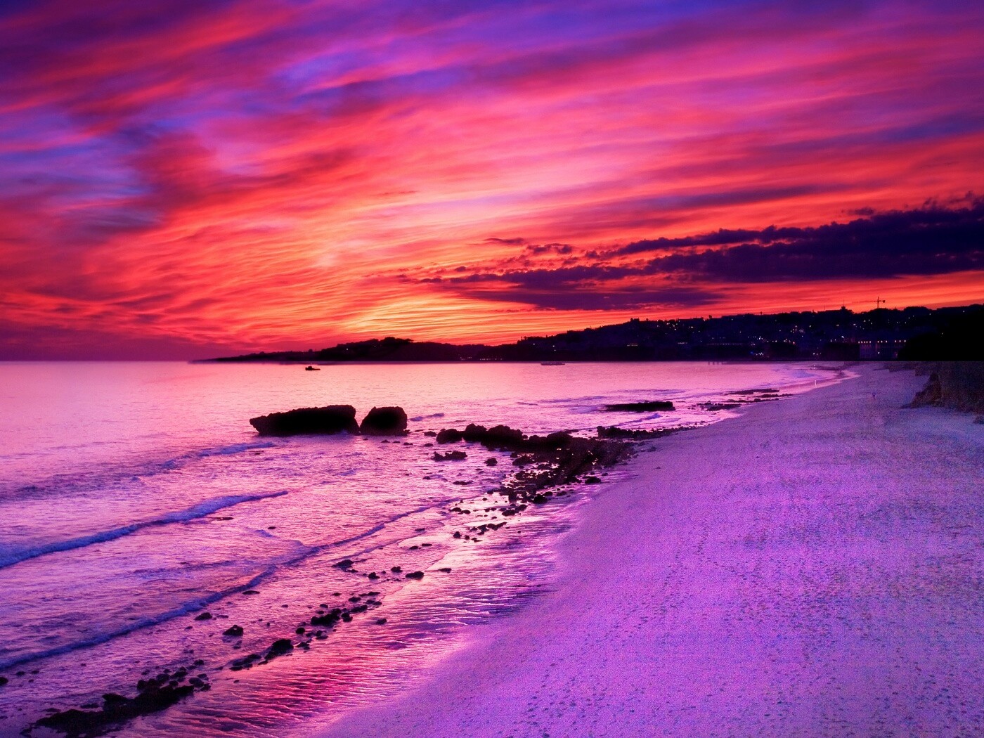 Бесподобный закат на море обои