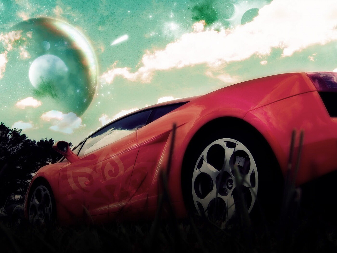 Lamborghini на другой планете обои