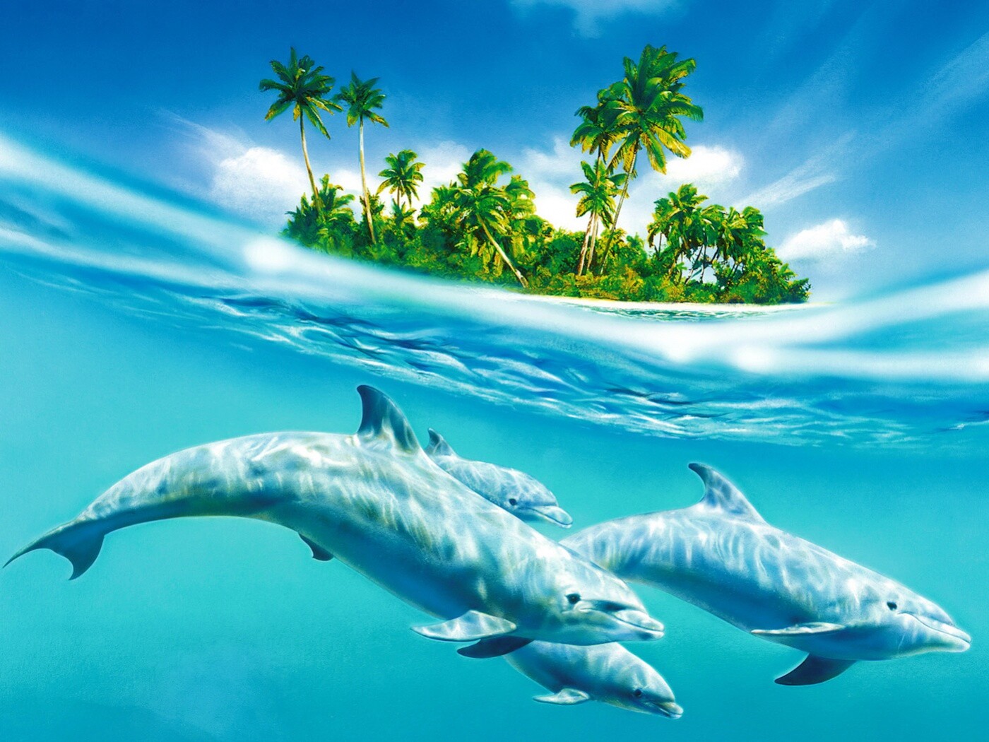 Остров дельфинов обои