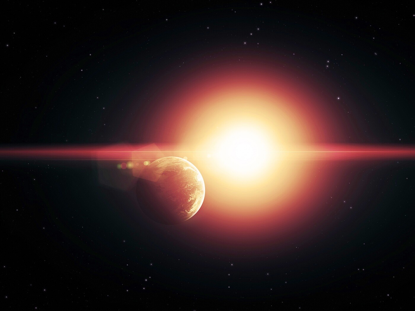 Планета на фоне звезды обои