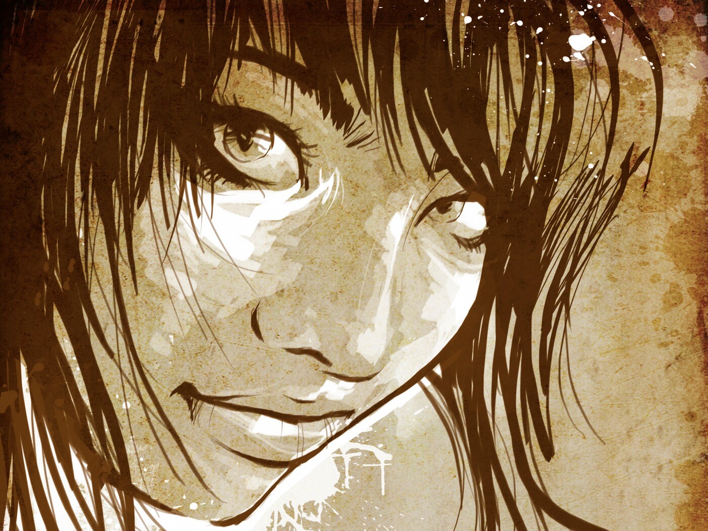 Оригинальный портрет азиатской девушки обои