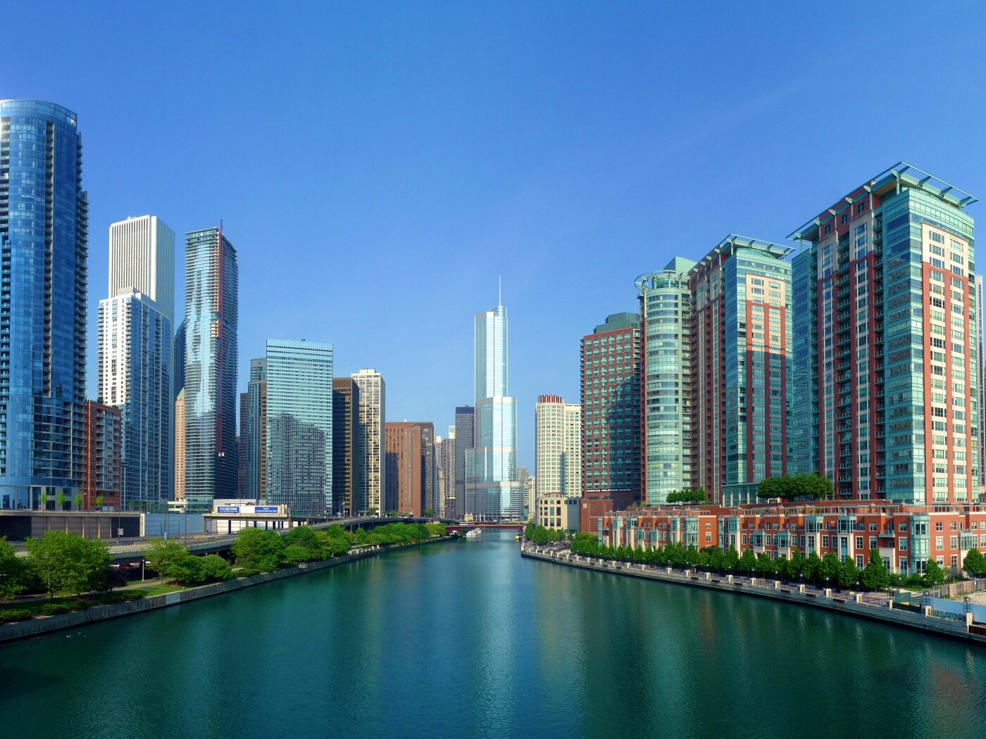 Вид на Чикаго обои