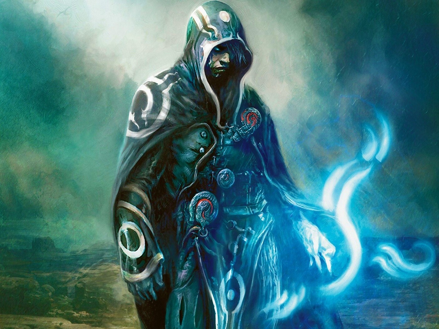 Темный маг в плаще-накидке обои