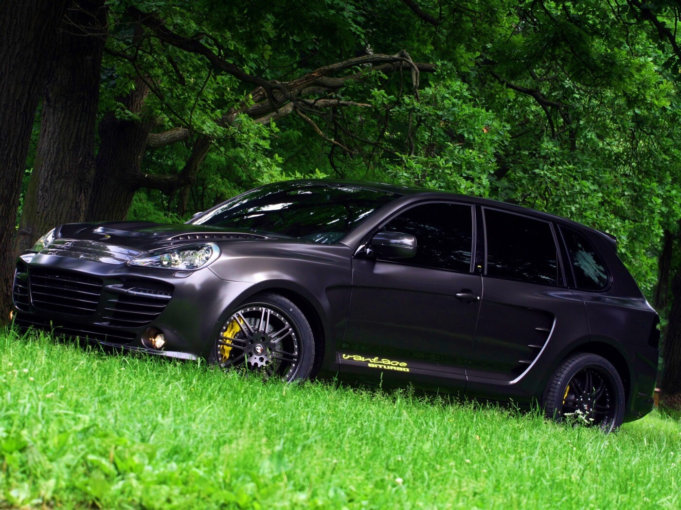 Концепт внедорожника в лесу обои