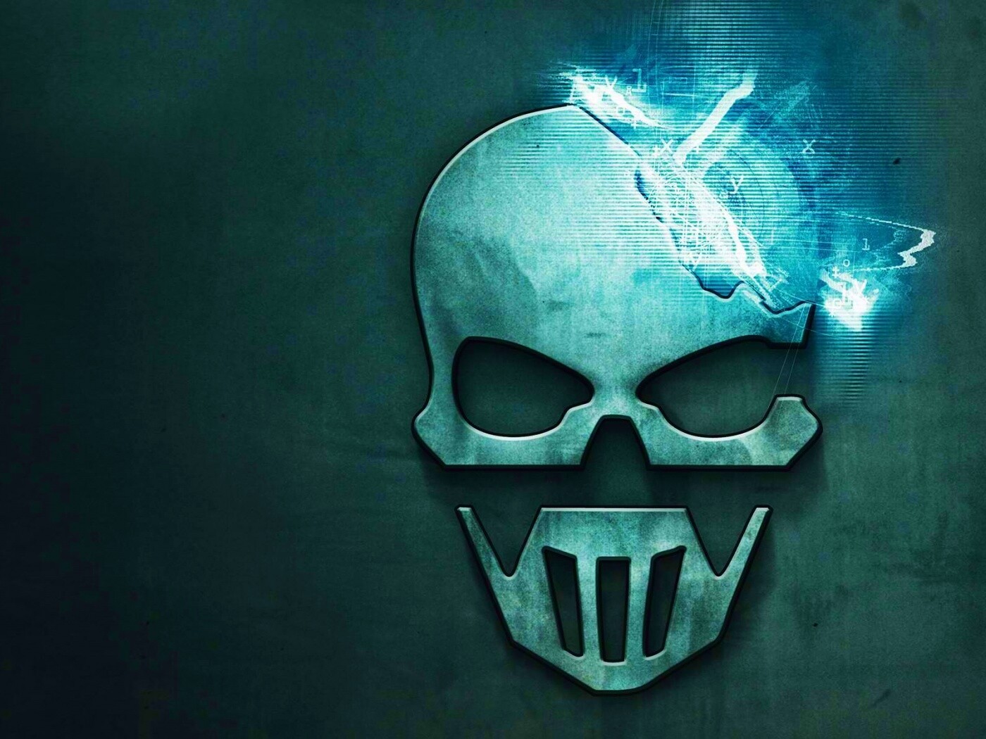 Контур стального черепа обои