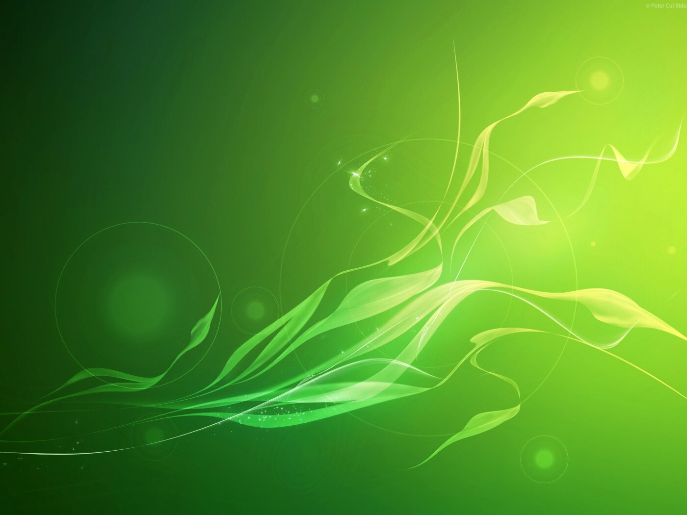 Зеленые абстрактные лепестки обои