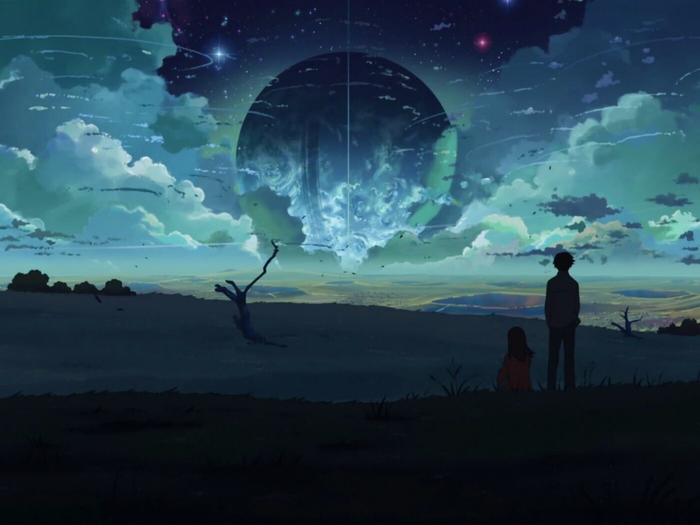Кадр из творения Макото Синкая обои