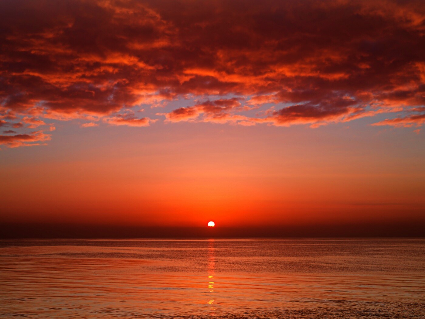 Багровый закат обои