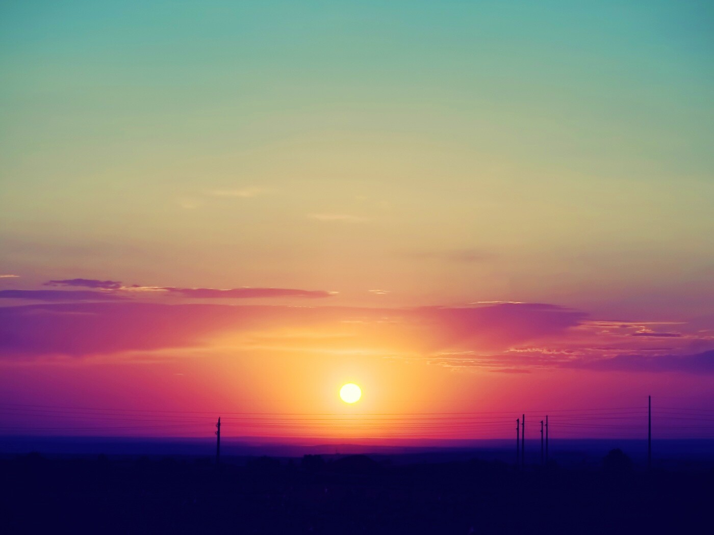 Сказочный закат обои