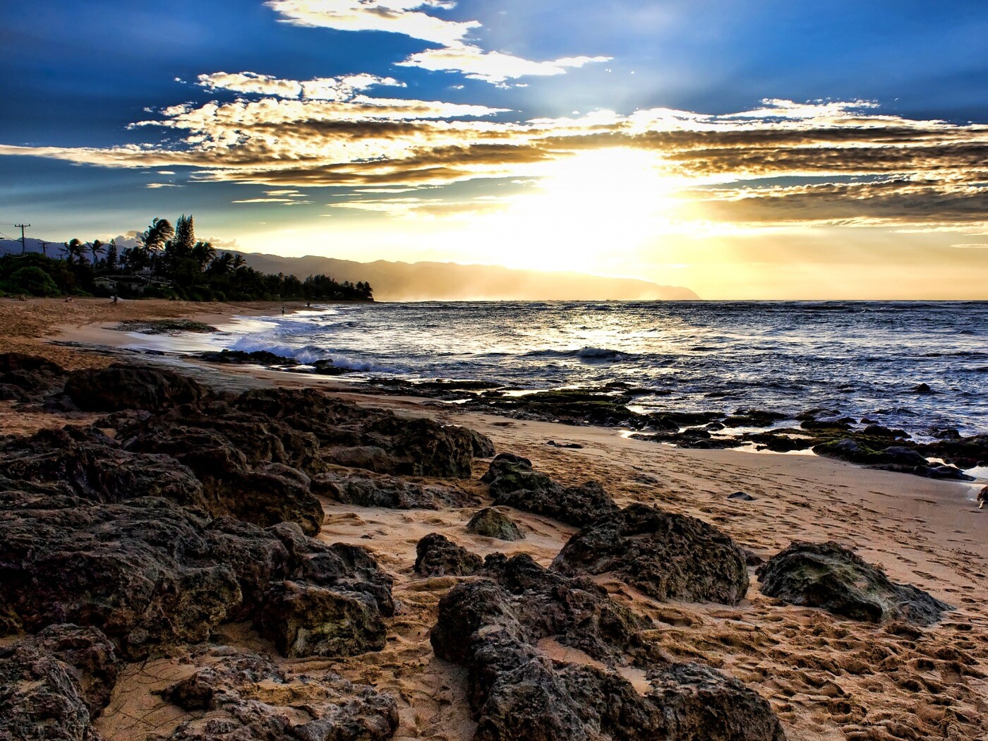 Закат на море обои