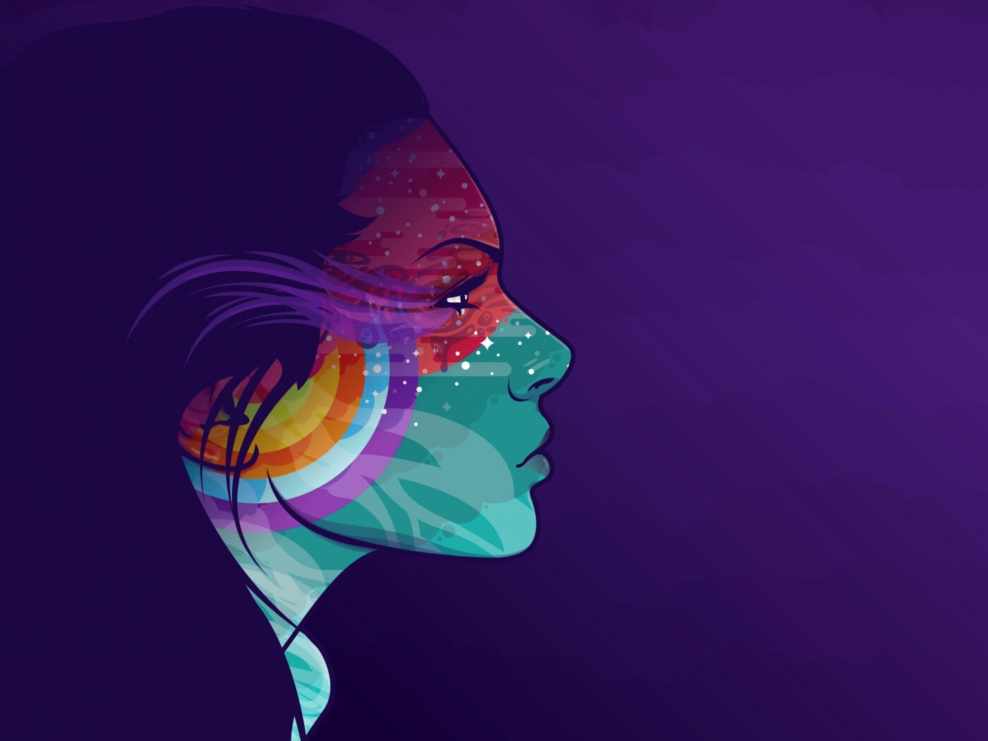 Профиль девушки обои