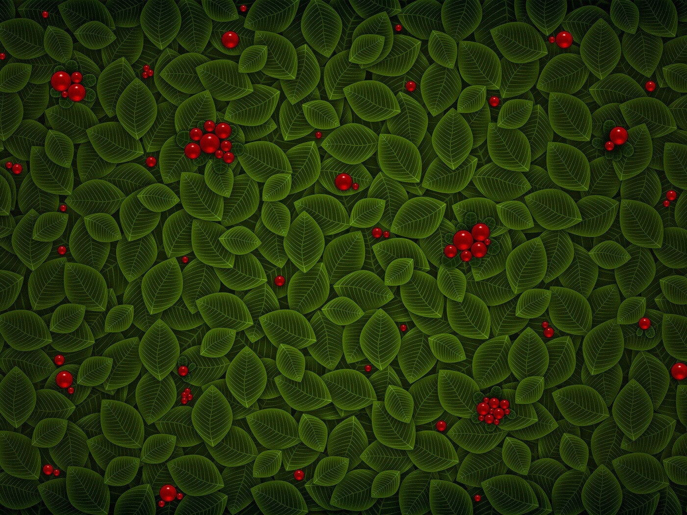 Векторные листья с ягодами обои