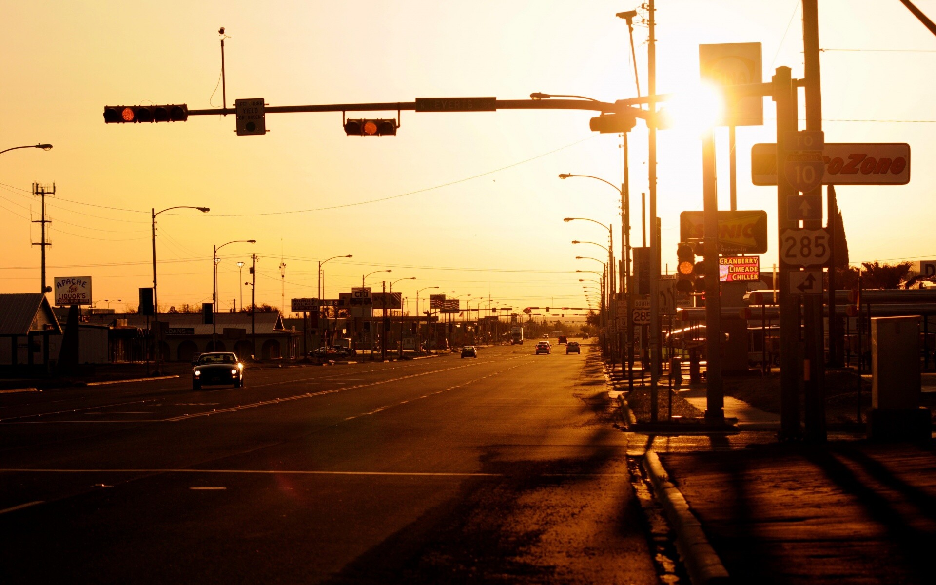 Закат в Лос Анджелесе обои