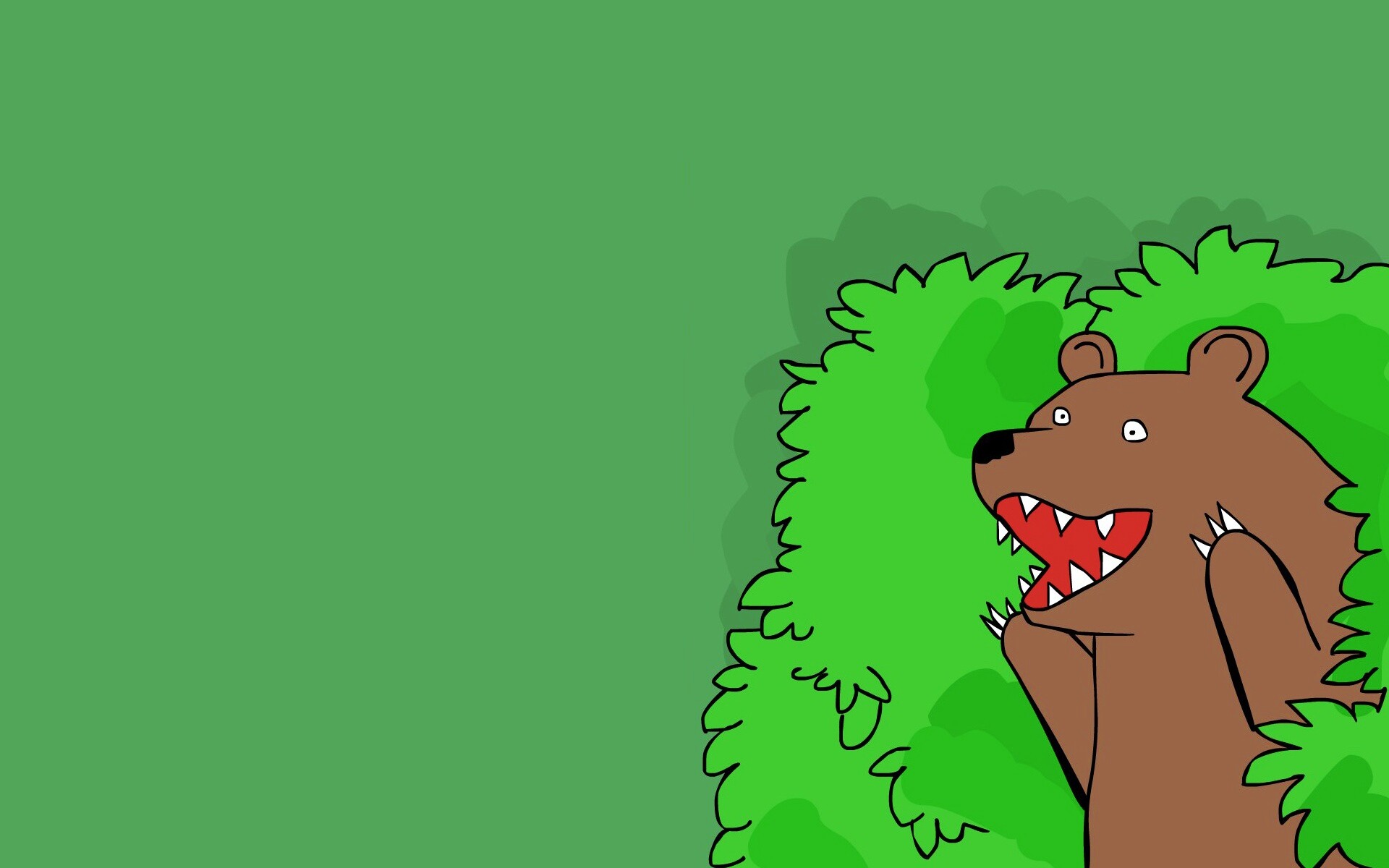 Медведь в кустах обои