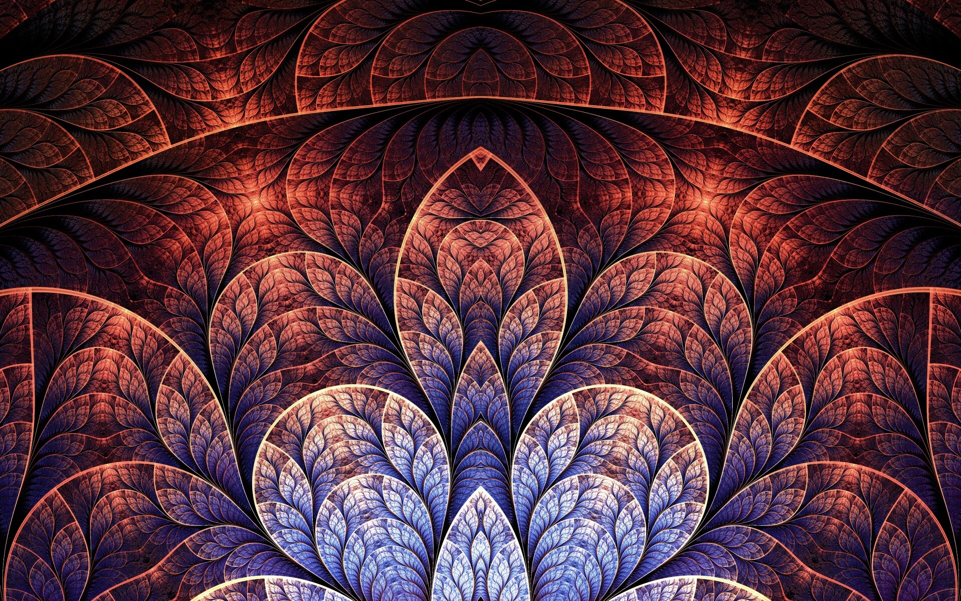Фрактальные листья обои