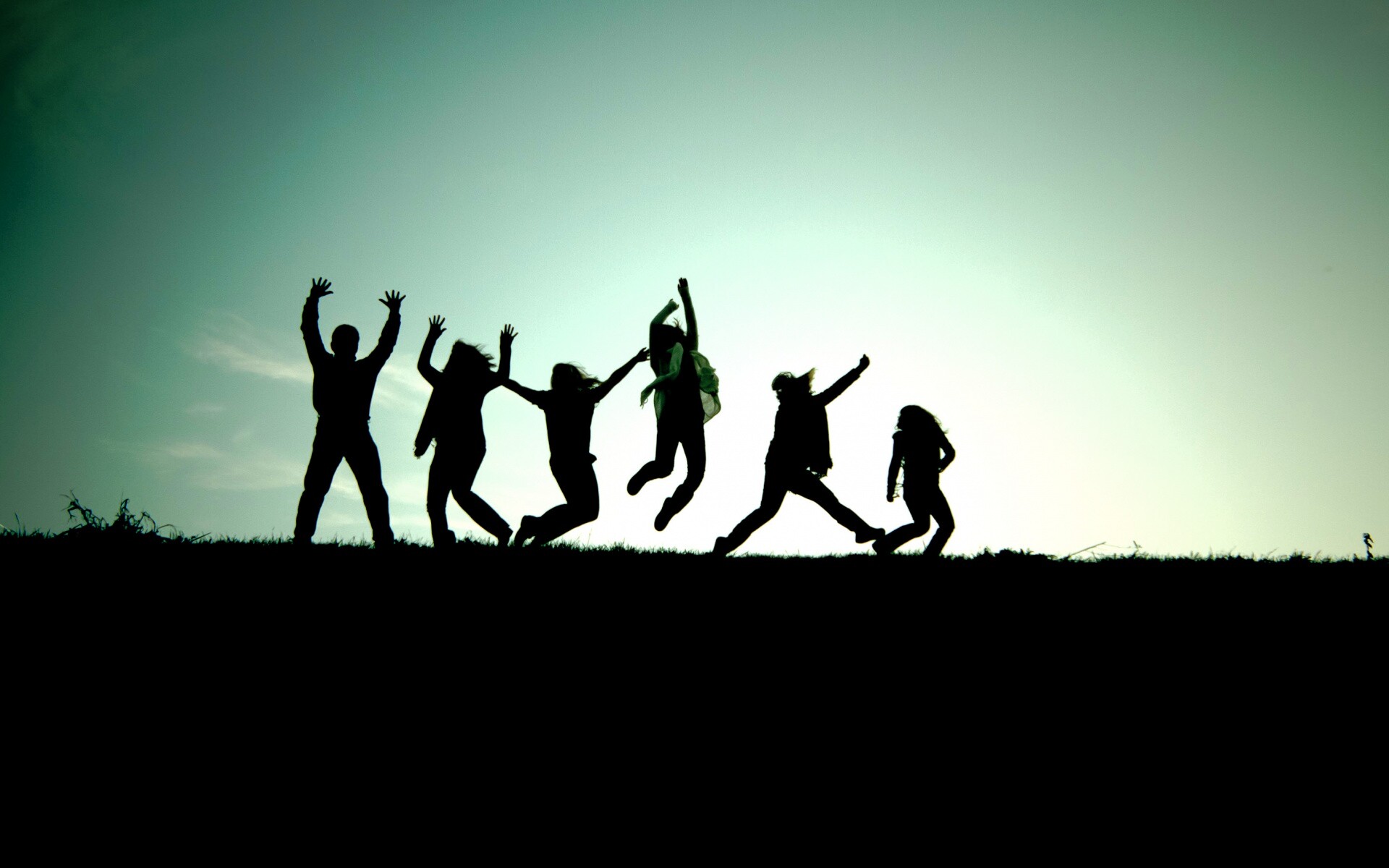 Силуэты людей обои