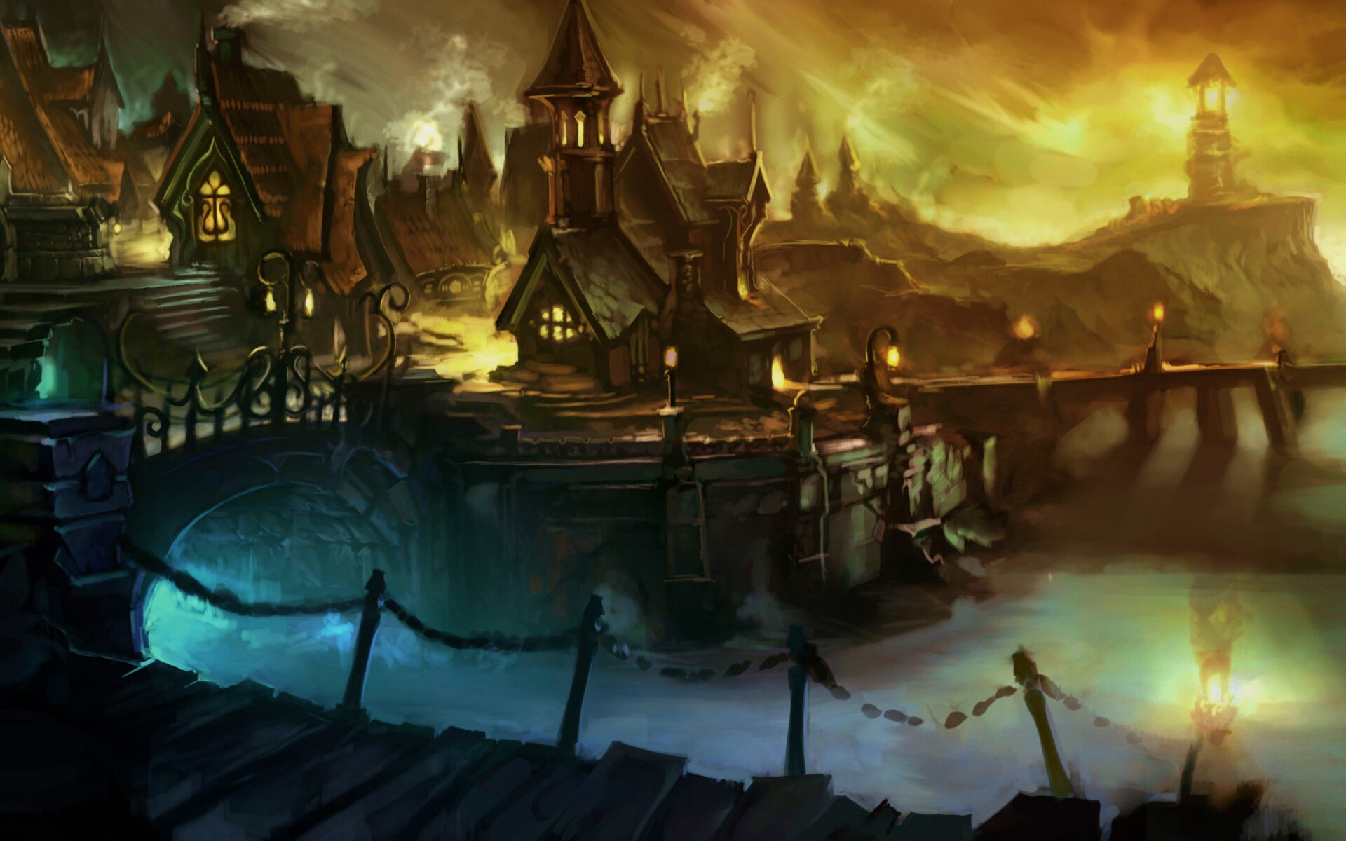 Волшебная деревня обои