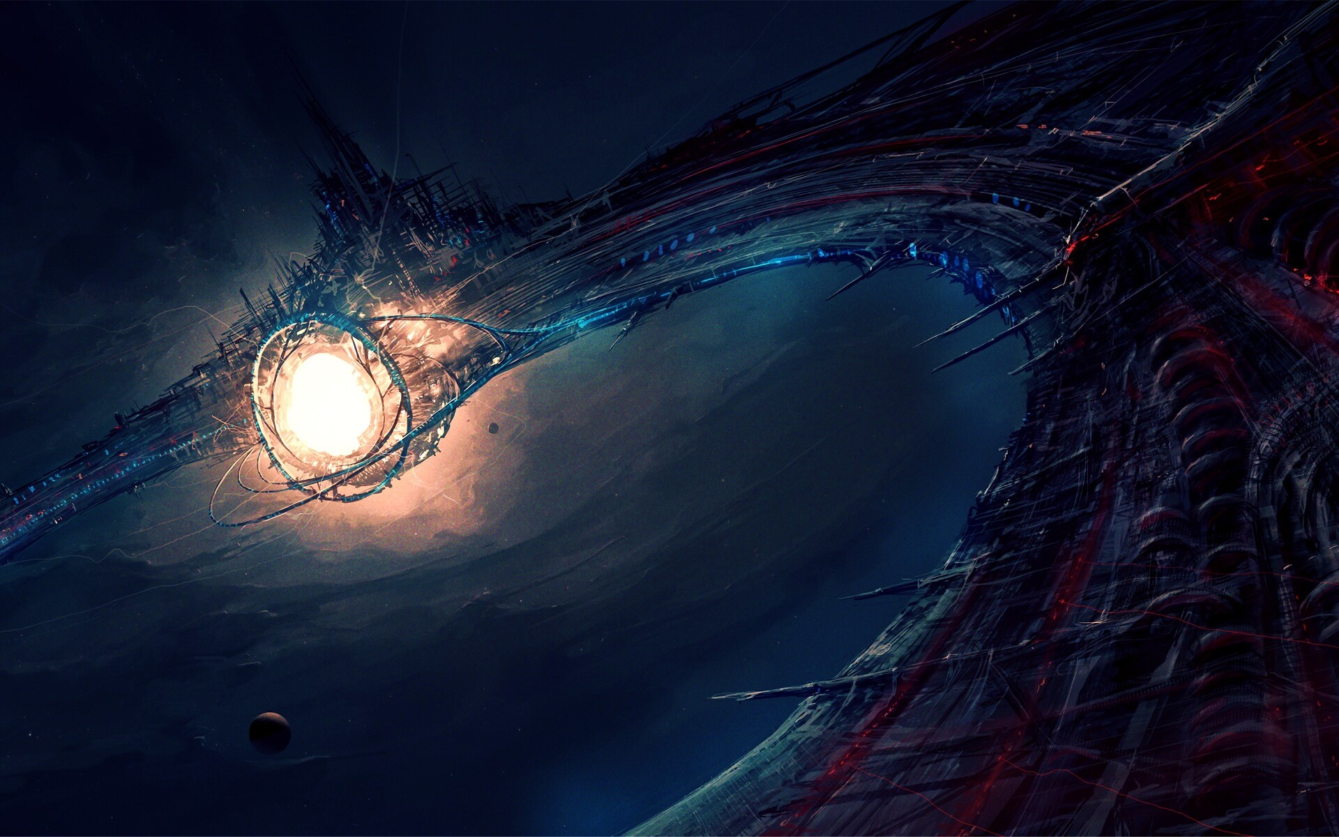 Зловещая космическая станция обои