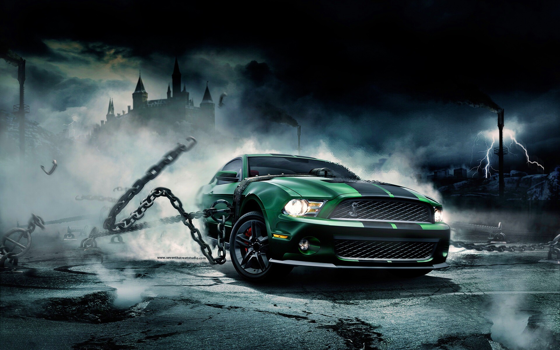 Ford Mustang рвёт цепи обои