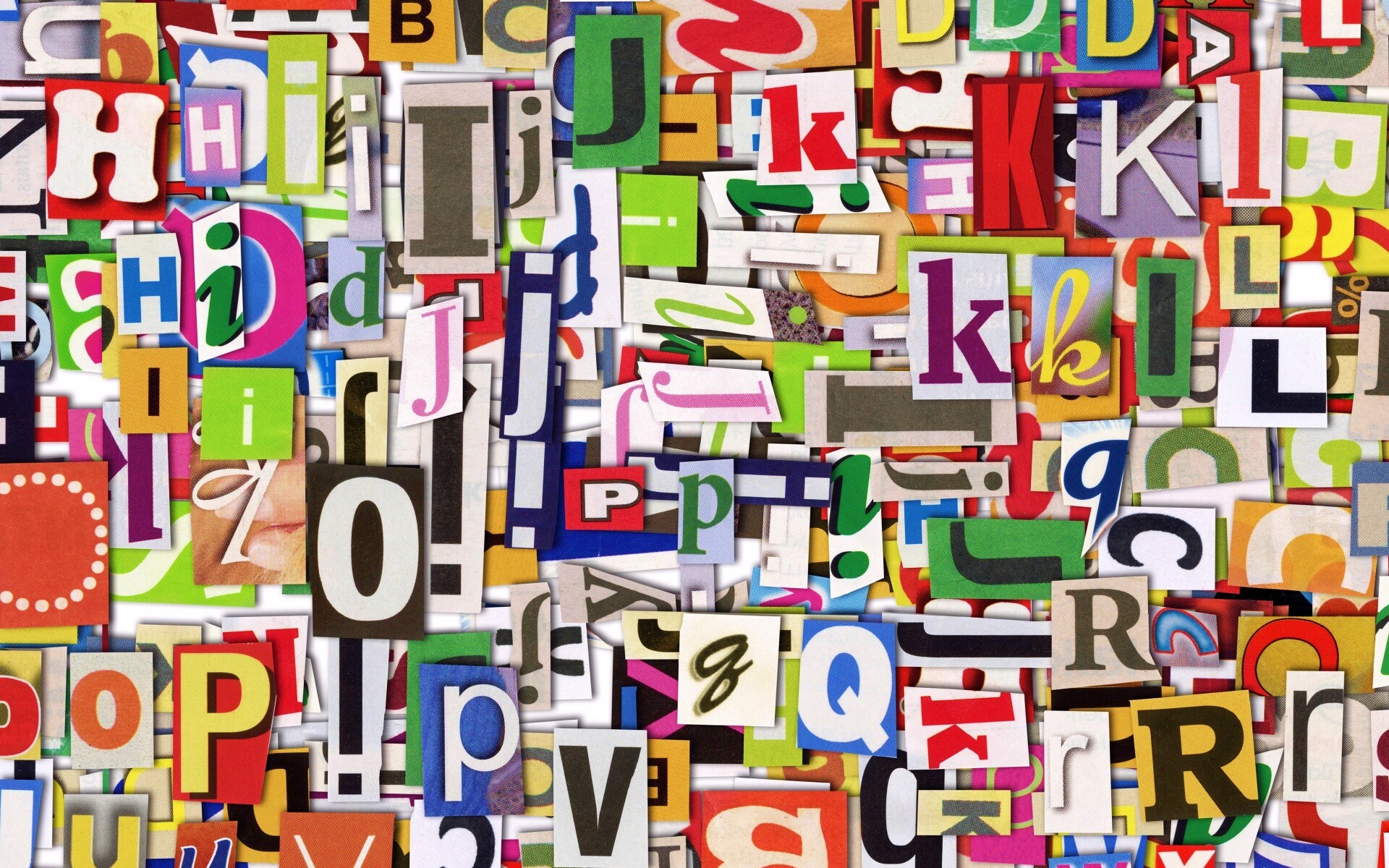 Буквы вырезанные из журналов обои