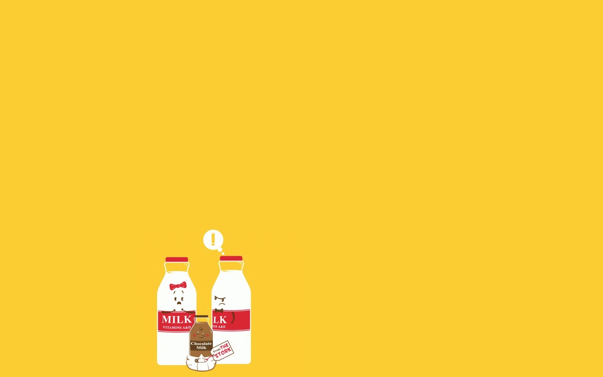 Бутылка молока сходила налево обои