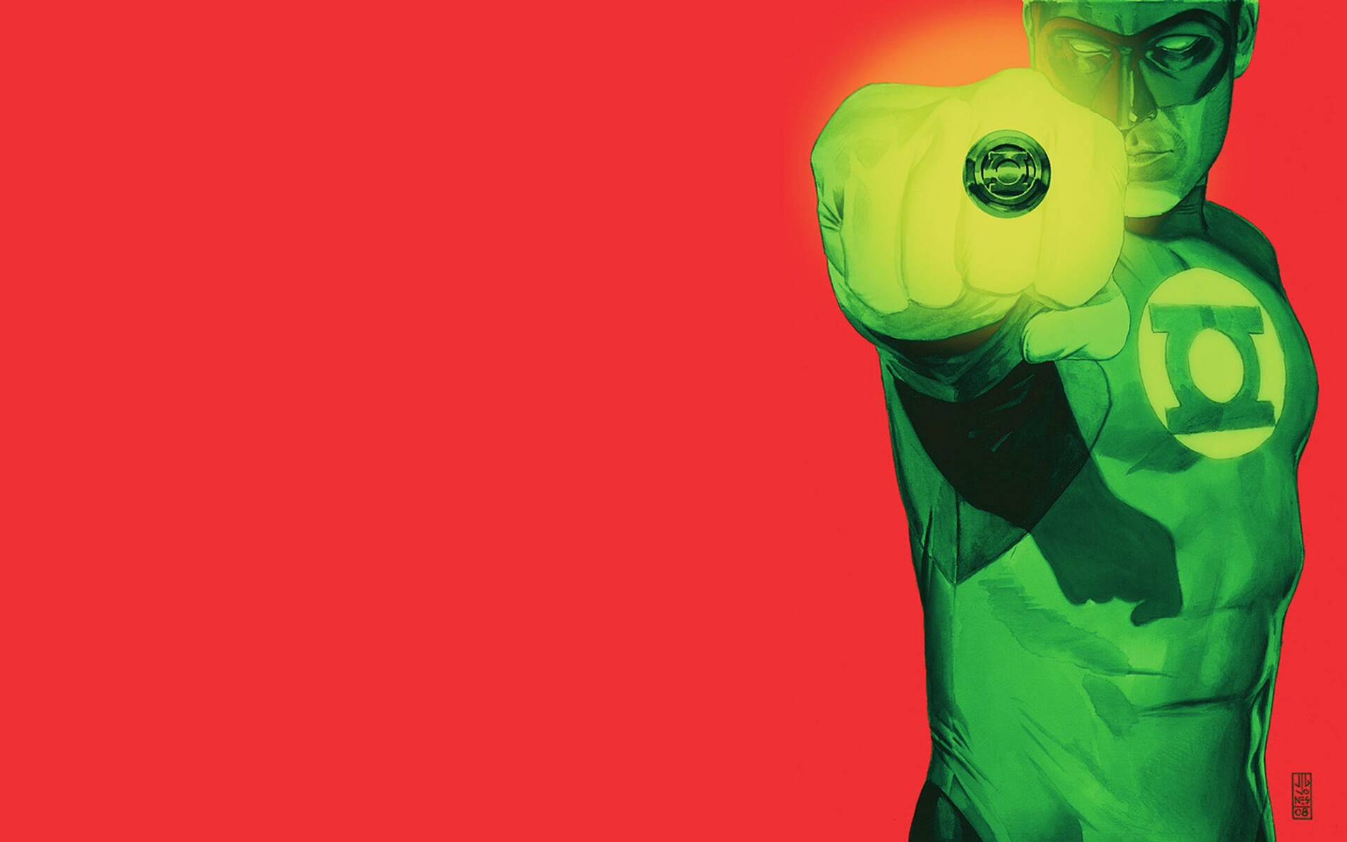 Зелёный фонарь рисунок обои