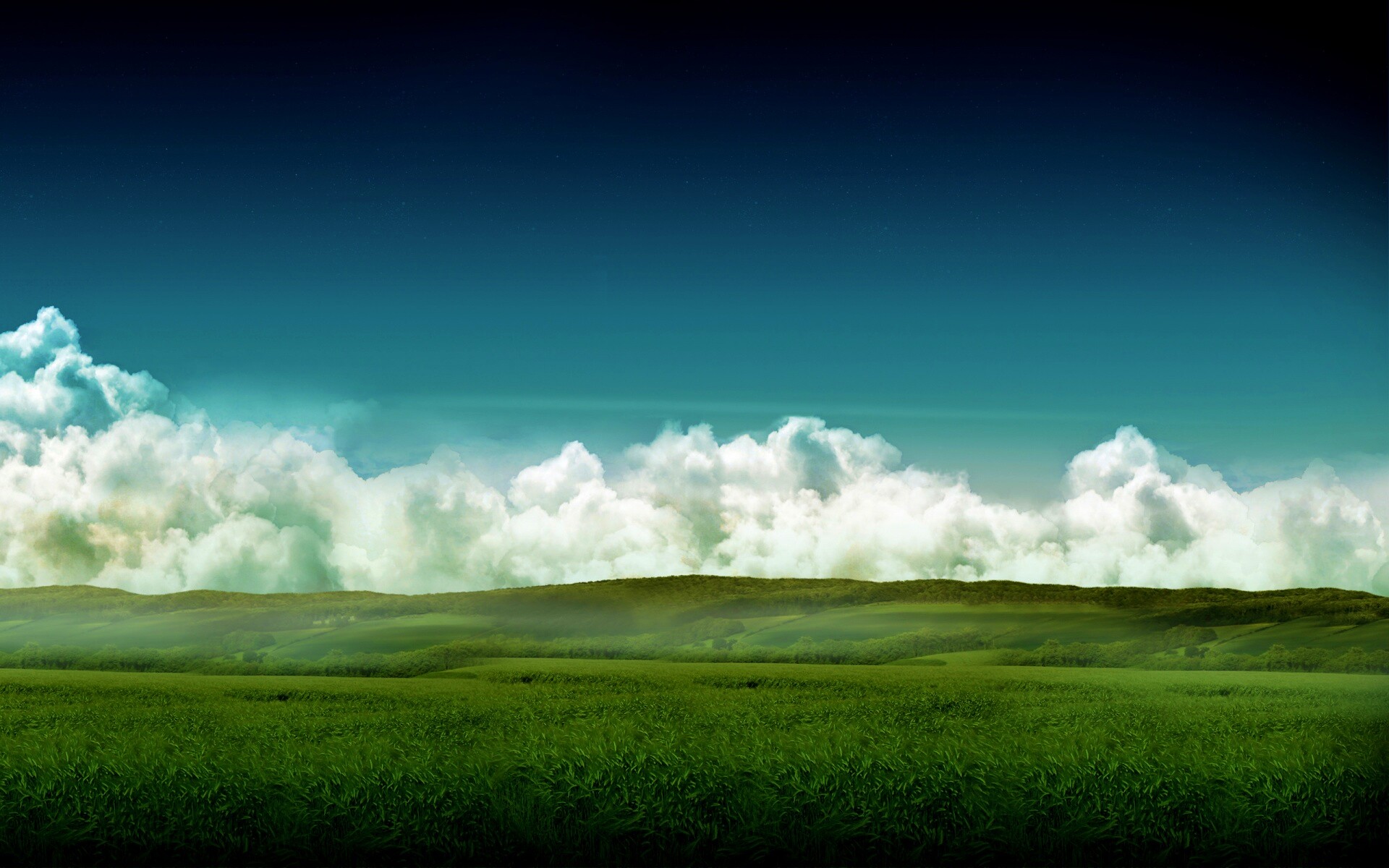 Облака у самой земли обои