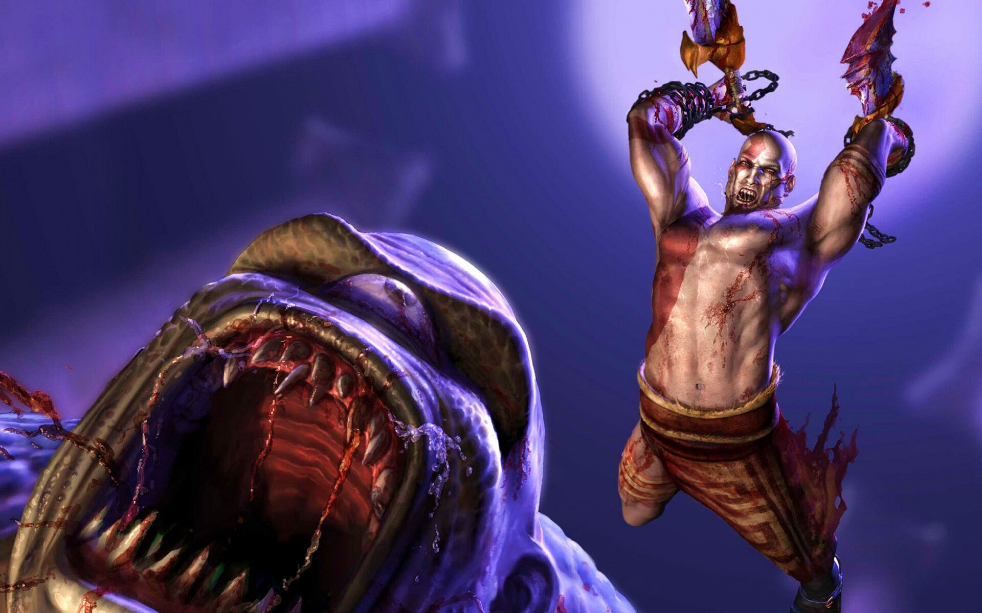 Кратос против монстра обои