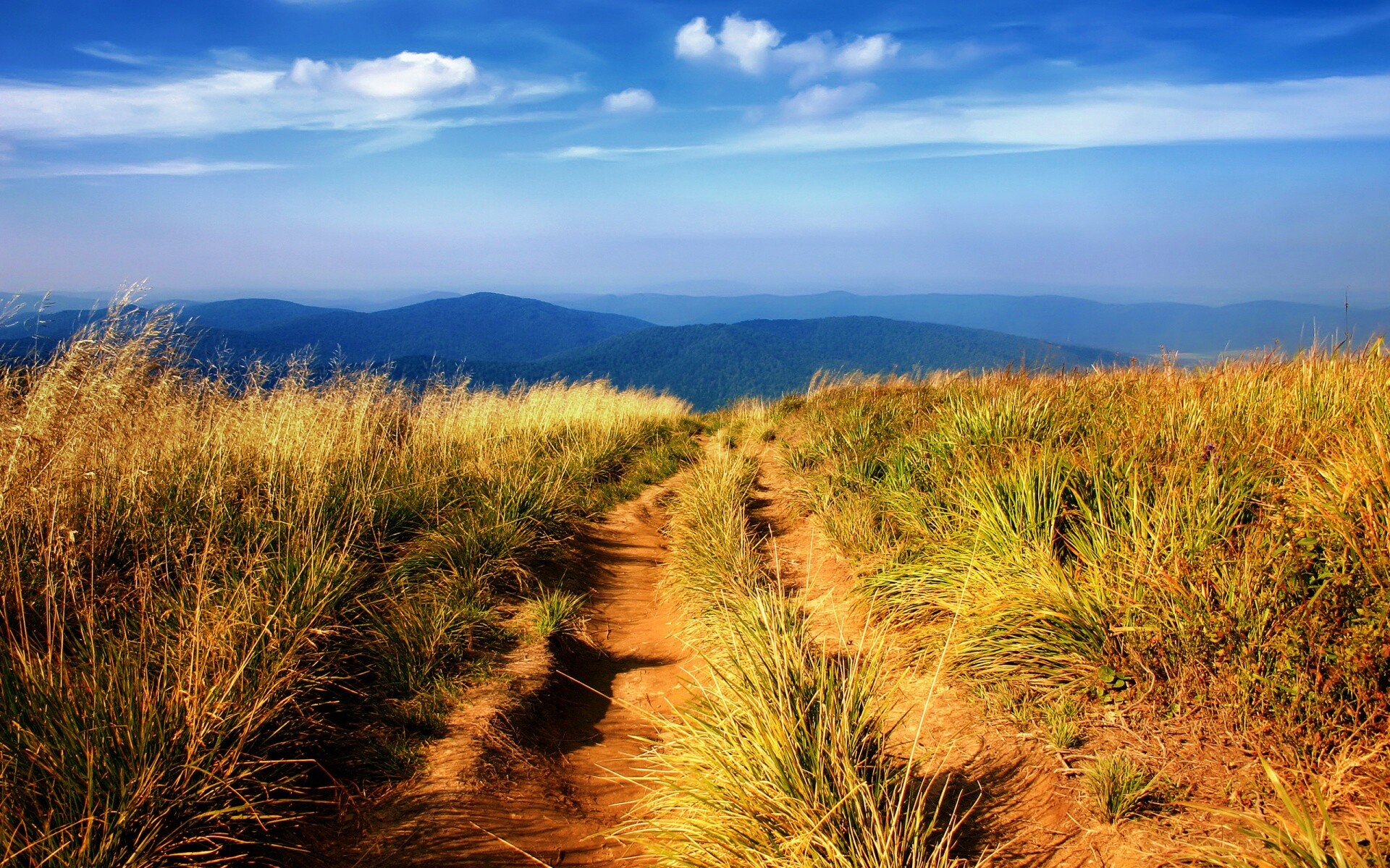 Дорога высоко в горах обои