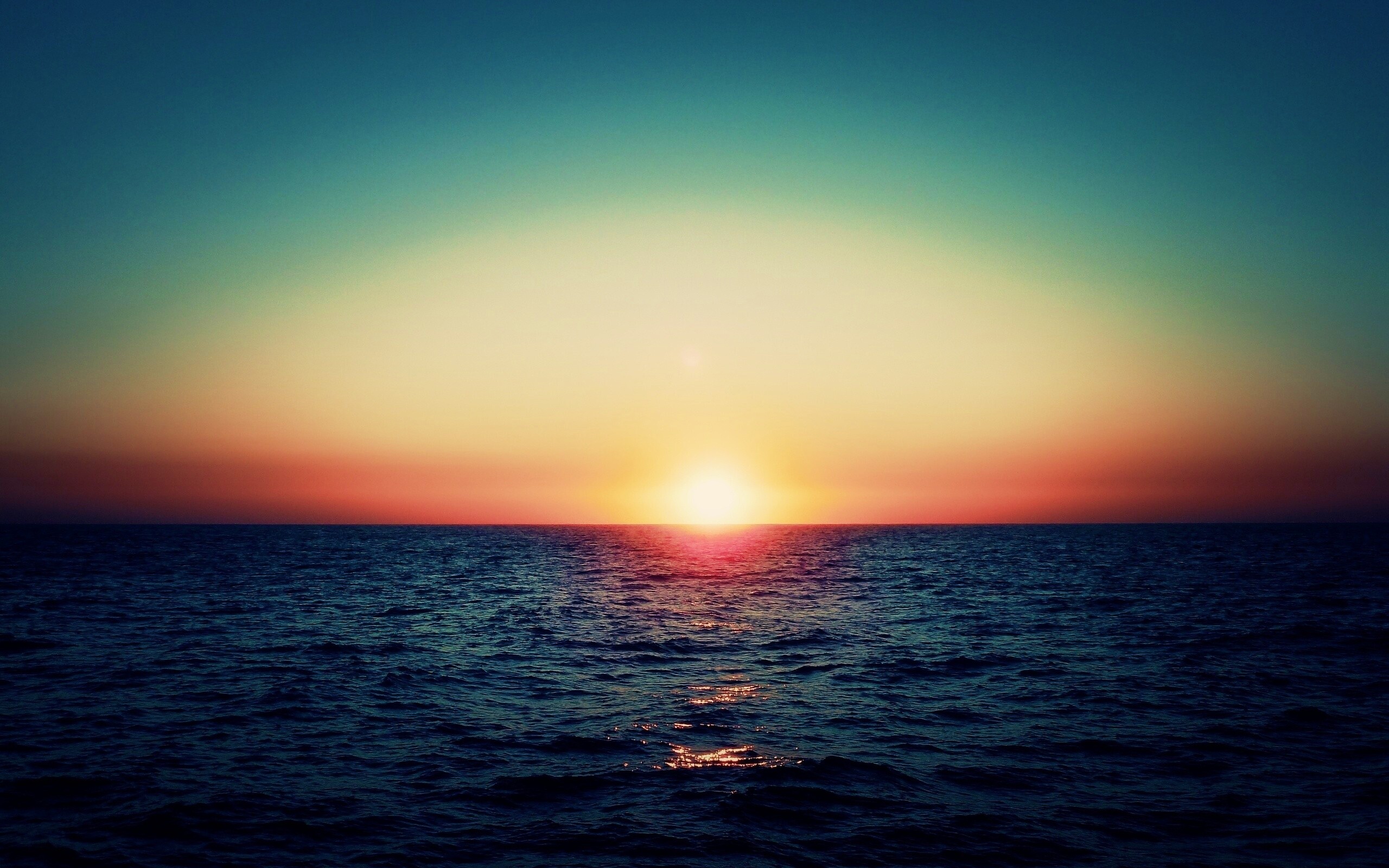 Заходящее солнце обои