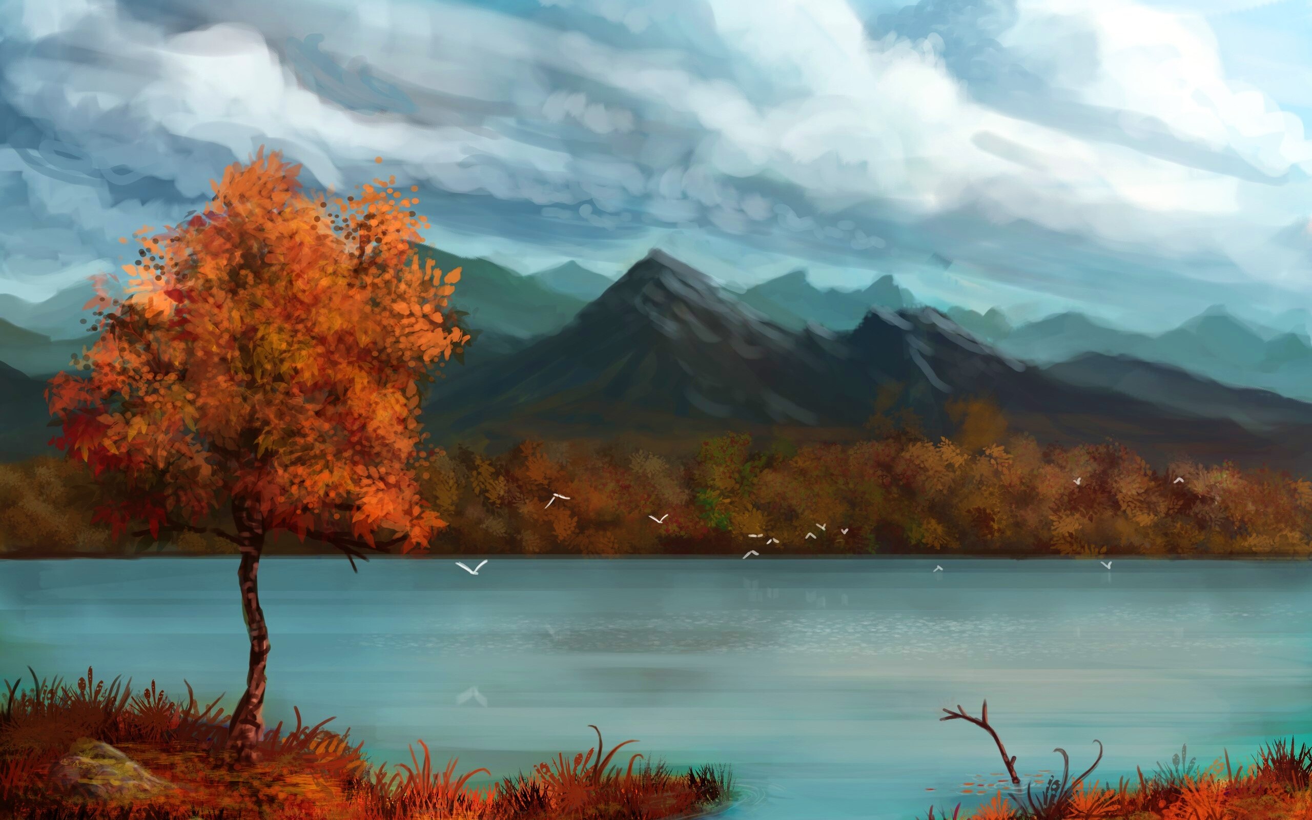 Осень в предгорье обои