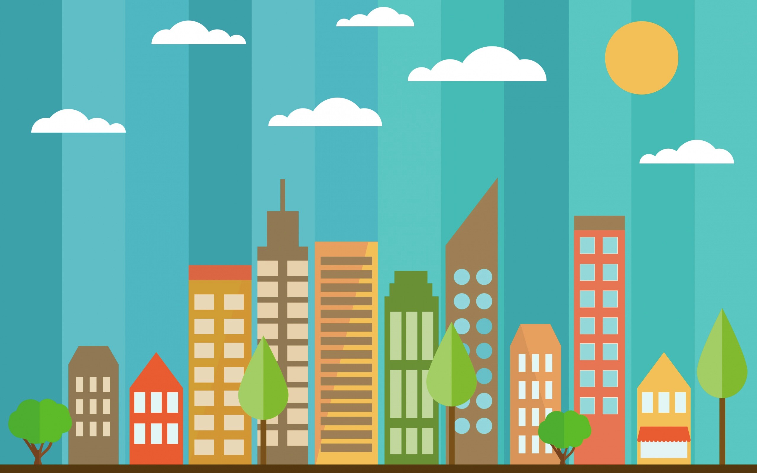 Векторный рисунок города обои