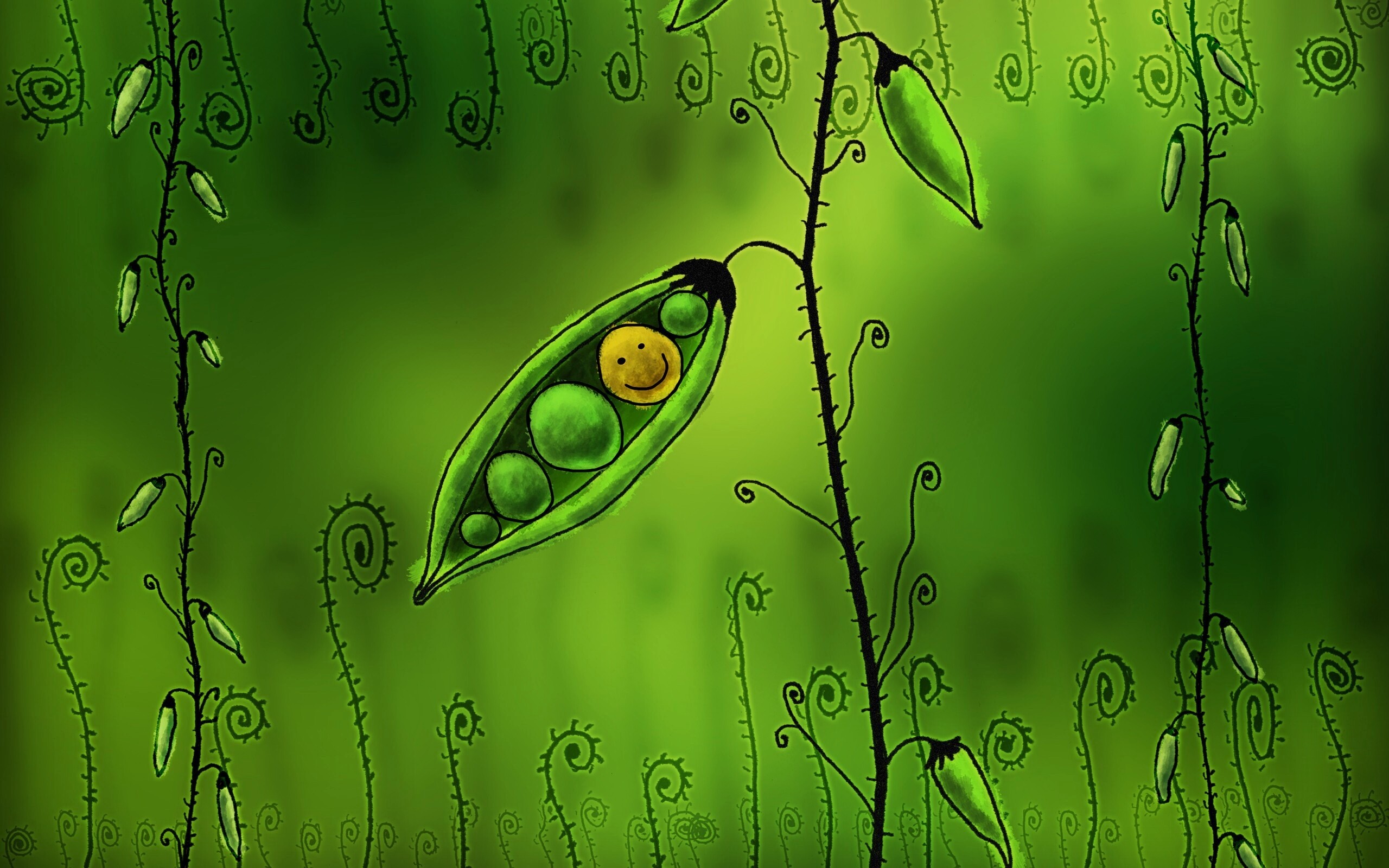 Мультяшная горошина обои