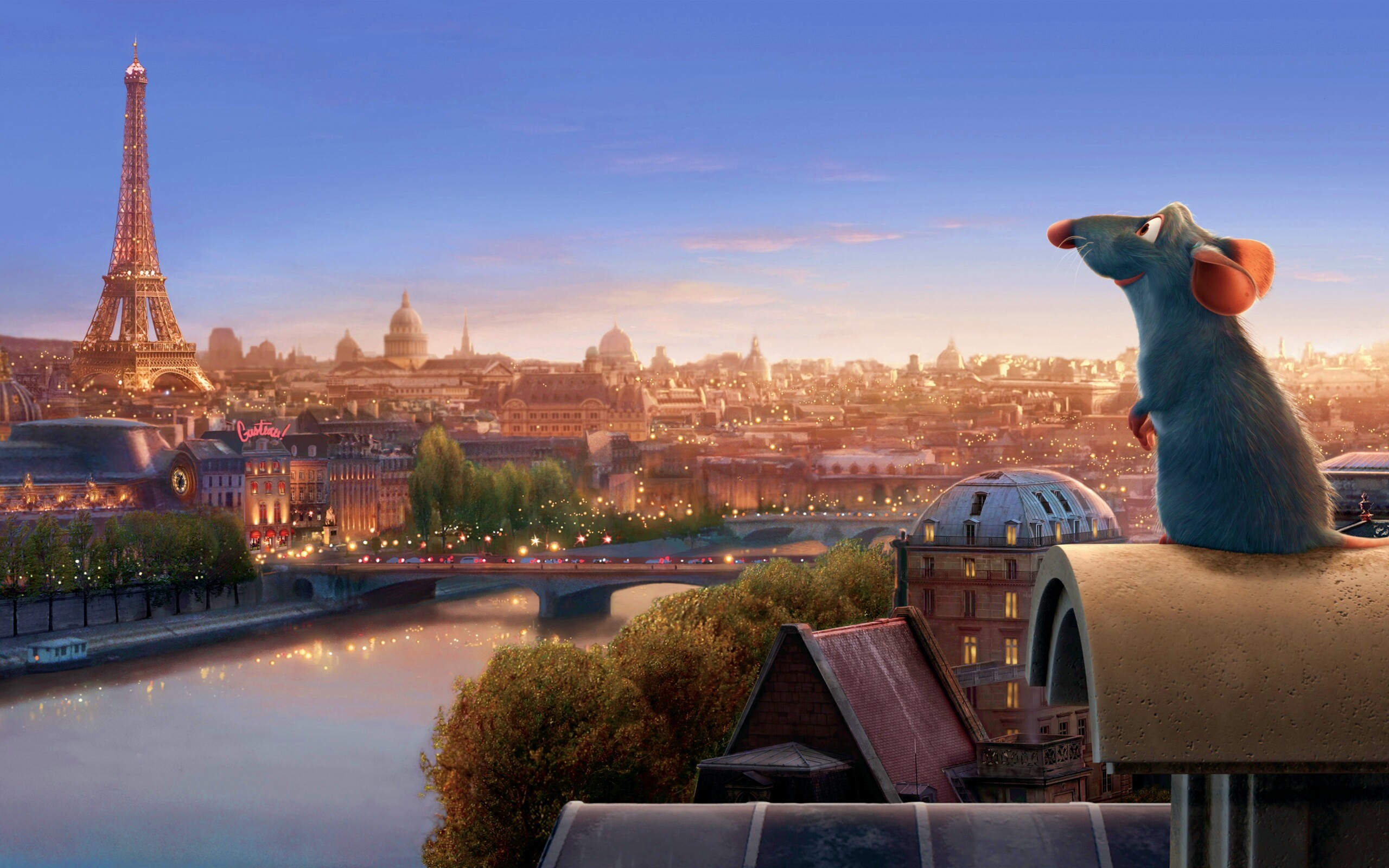 Рататуй на фоне Парижа обои