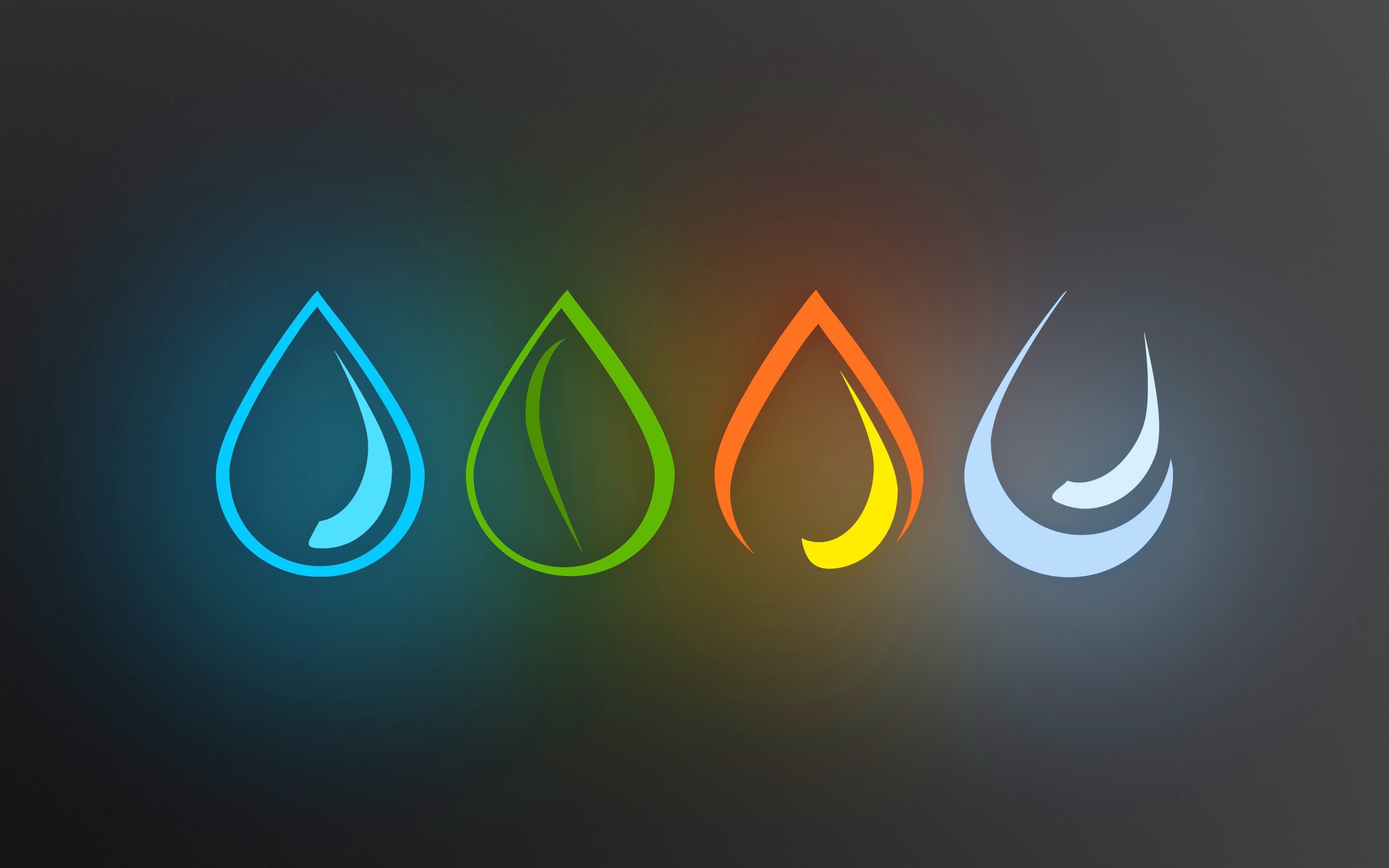 Четыре стихии в каплях обои