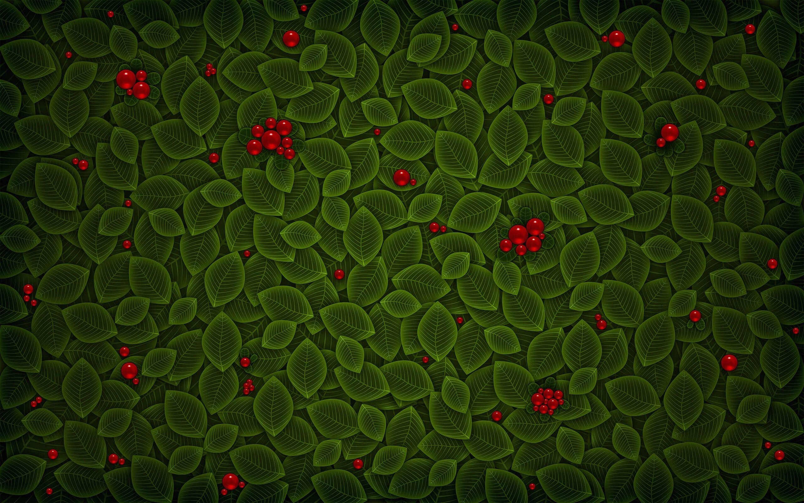 Векторные листья с ягодами обои