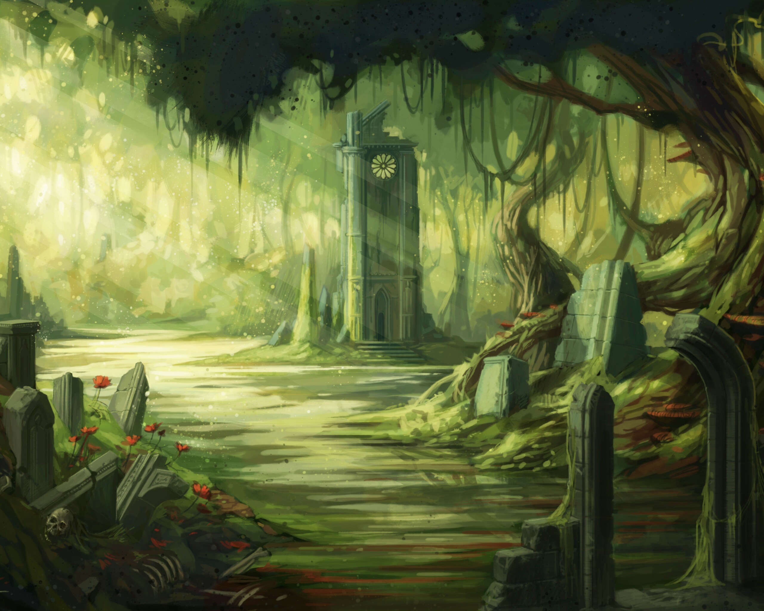 Руины эльфийского города обои