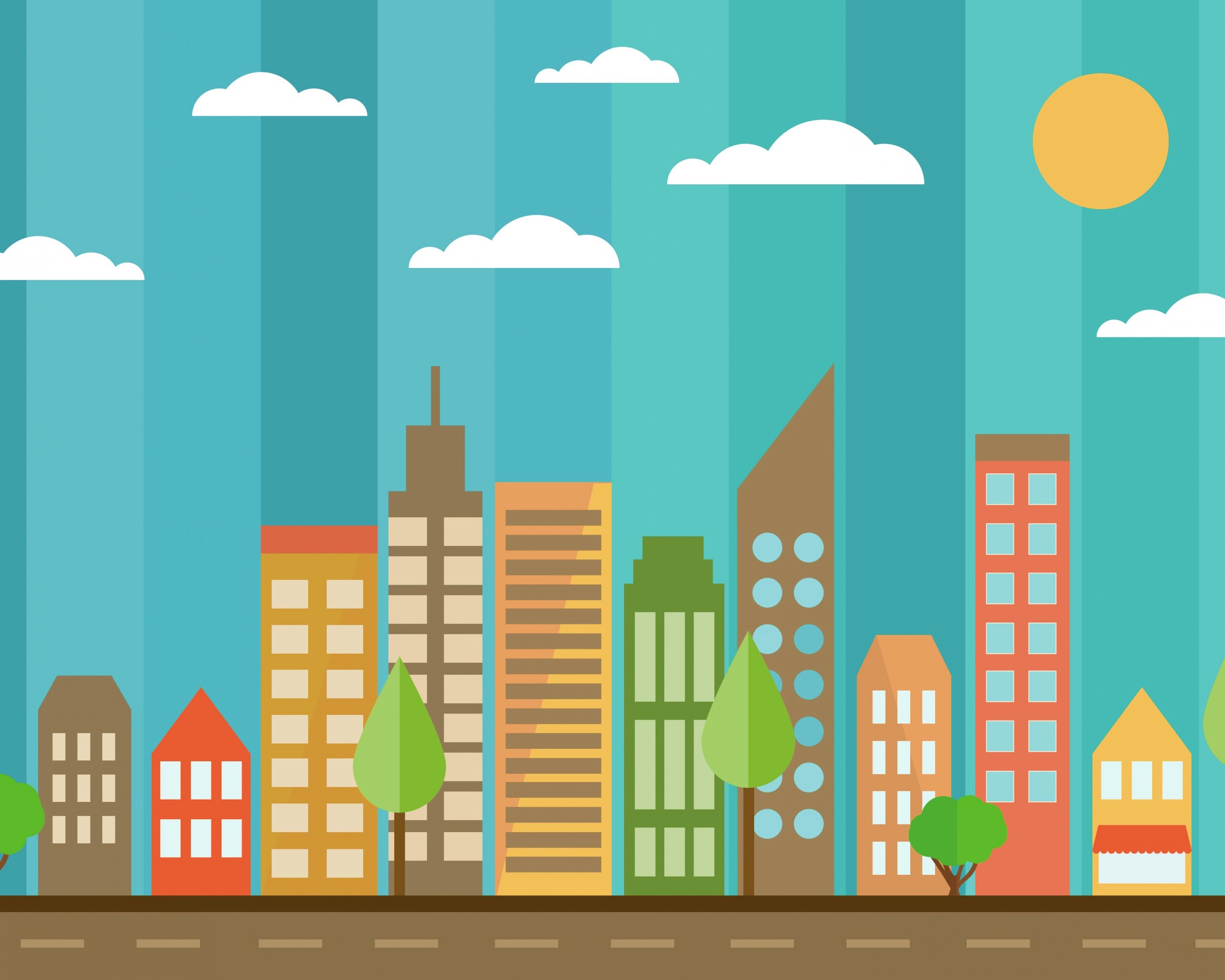 Векторный рисунок города обои