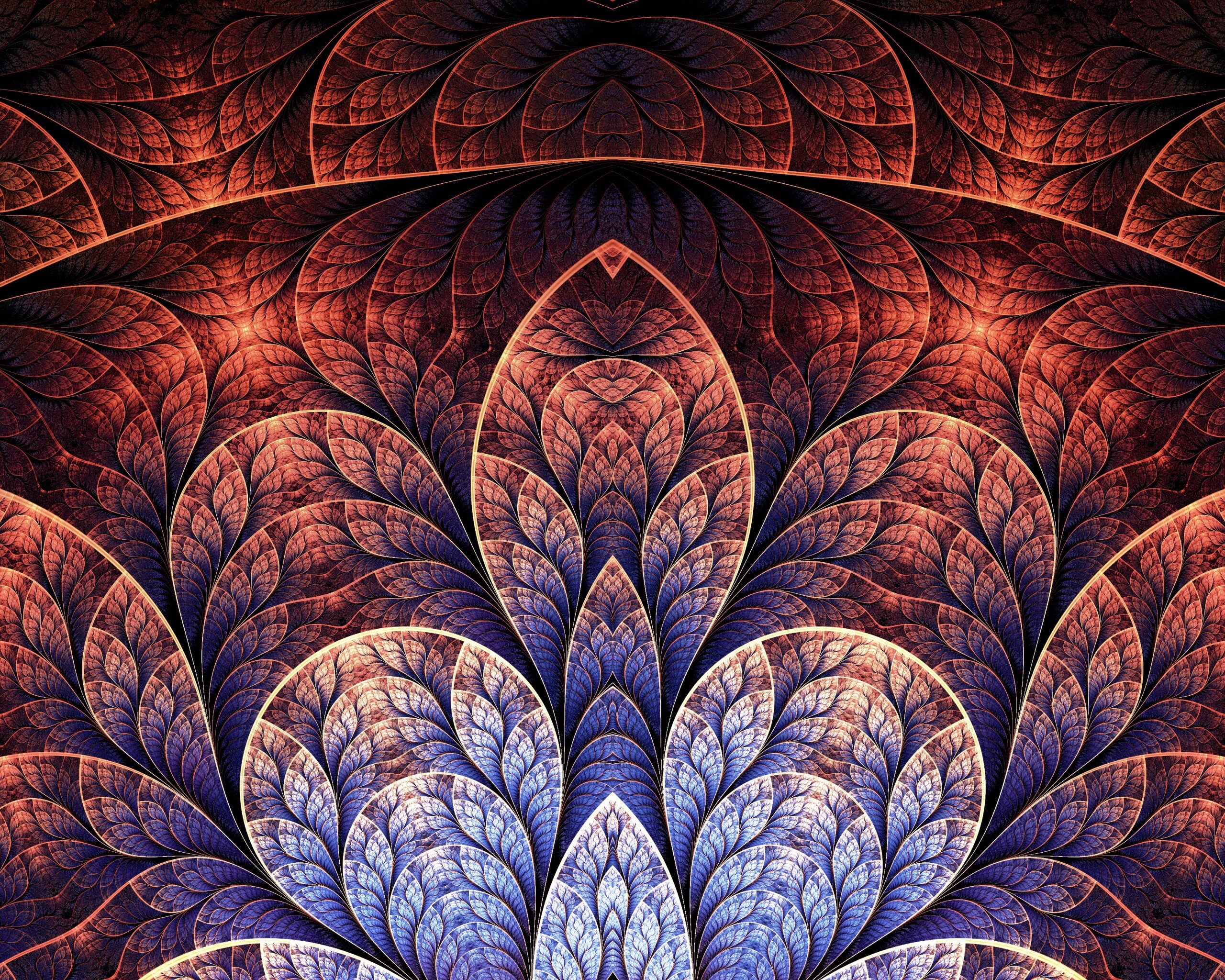 Фрактальные листья обои