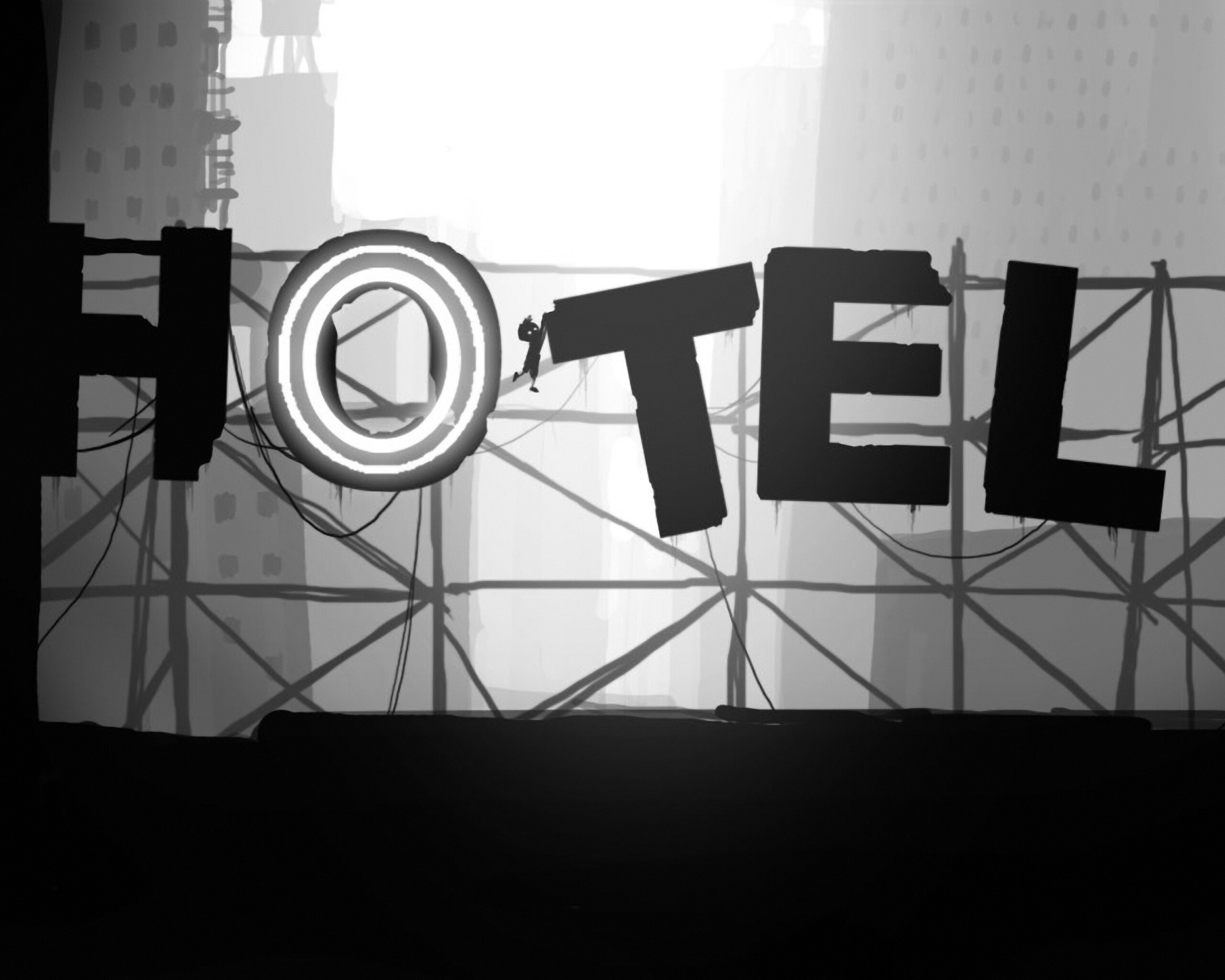 Мальчик из Limbo на вывеске "Hotel" обои