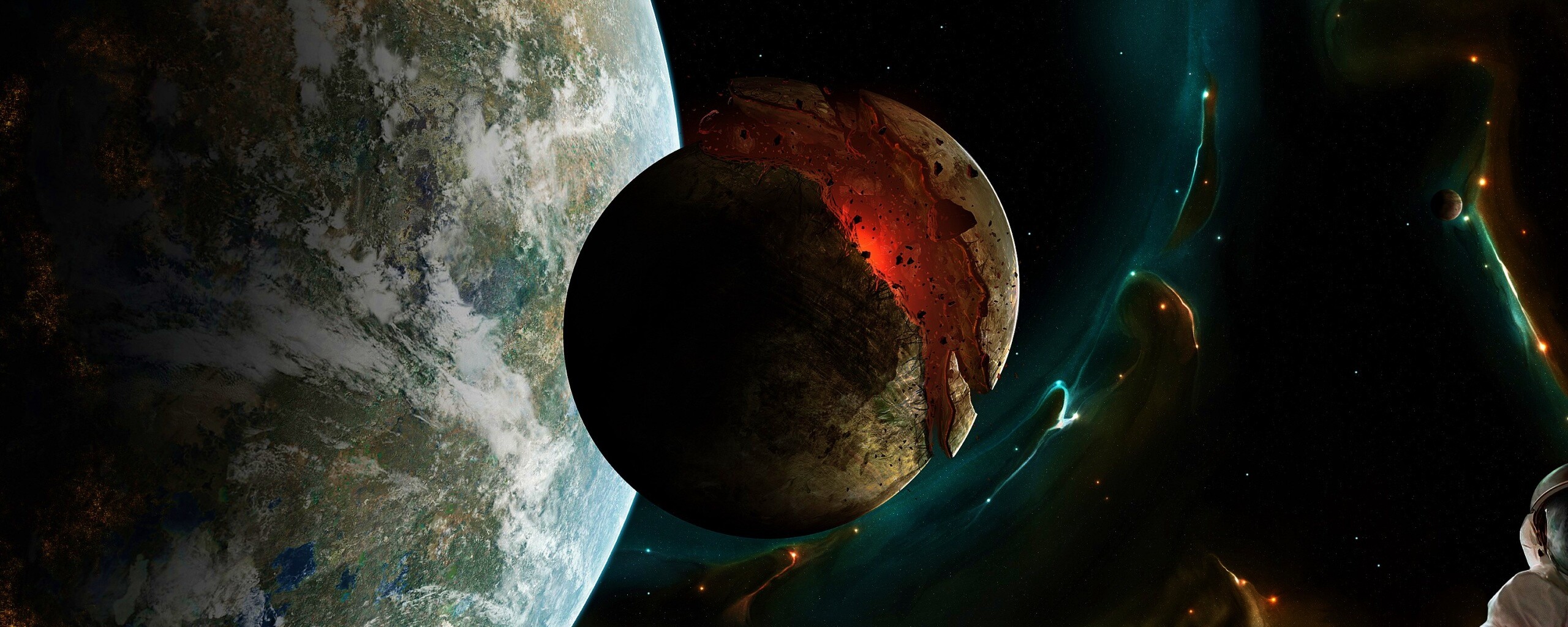Спутник раскалывается пополам обои