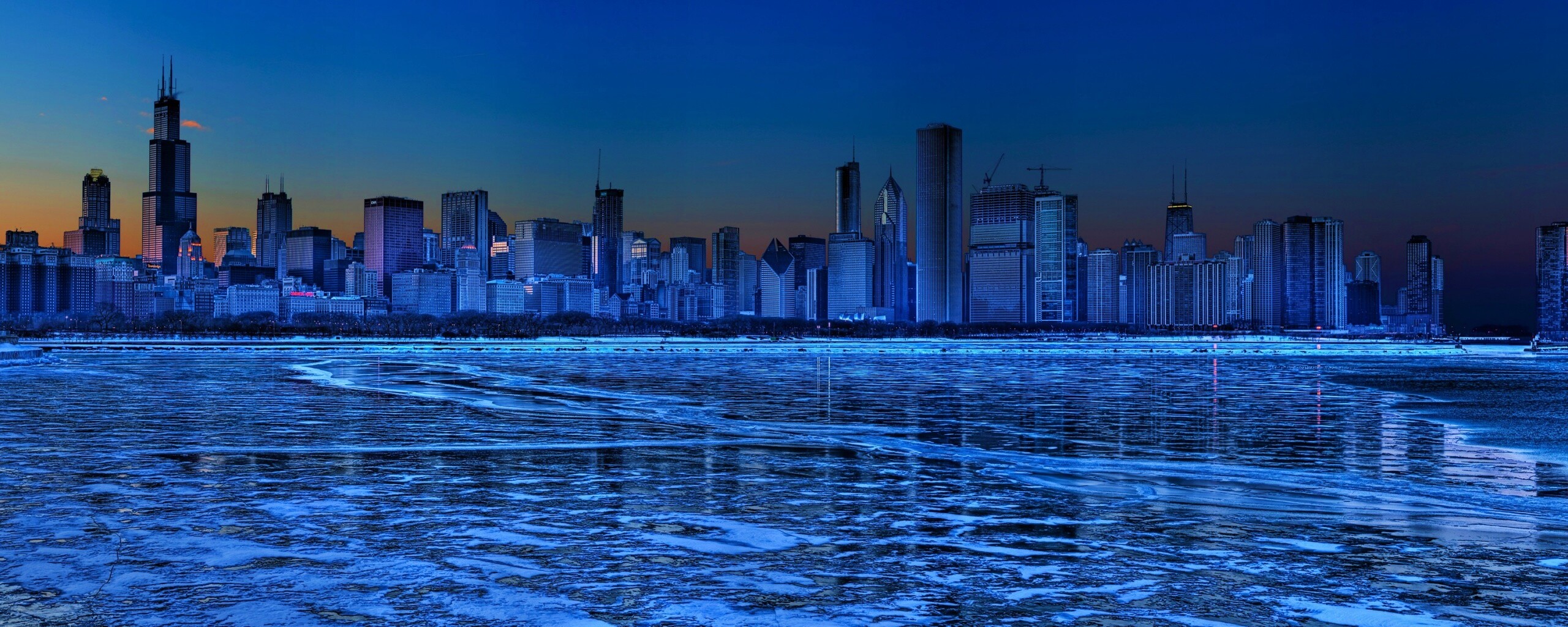 Зима в мегаполисе обои