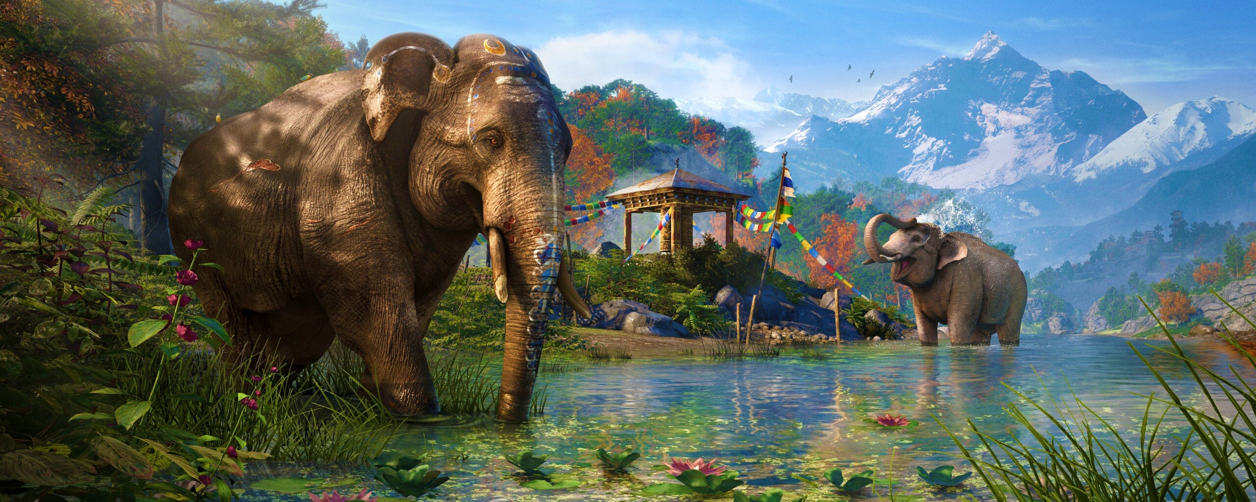 Слоники у воды обои