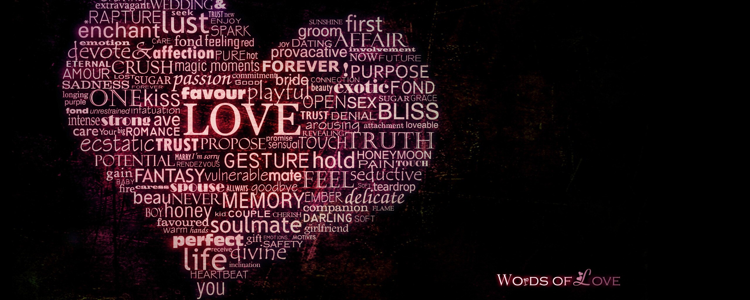 Слова любви обои