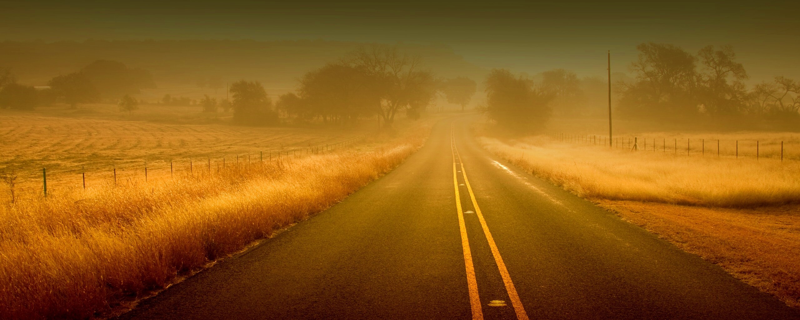 Туманная дорога обои