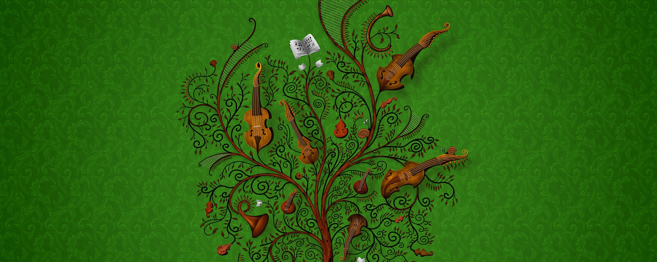 Музыкальное дерево обои