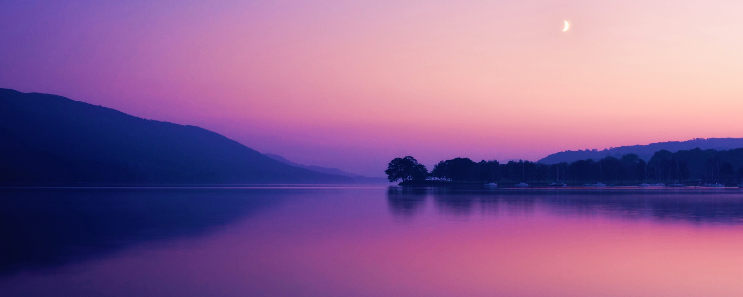 Сумерки над озером обои