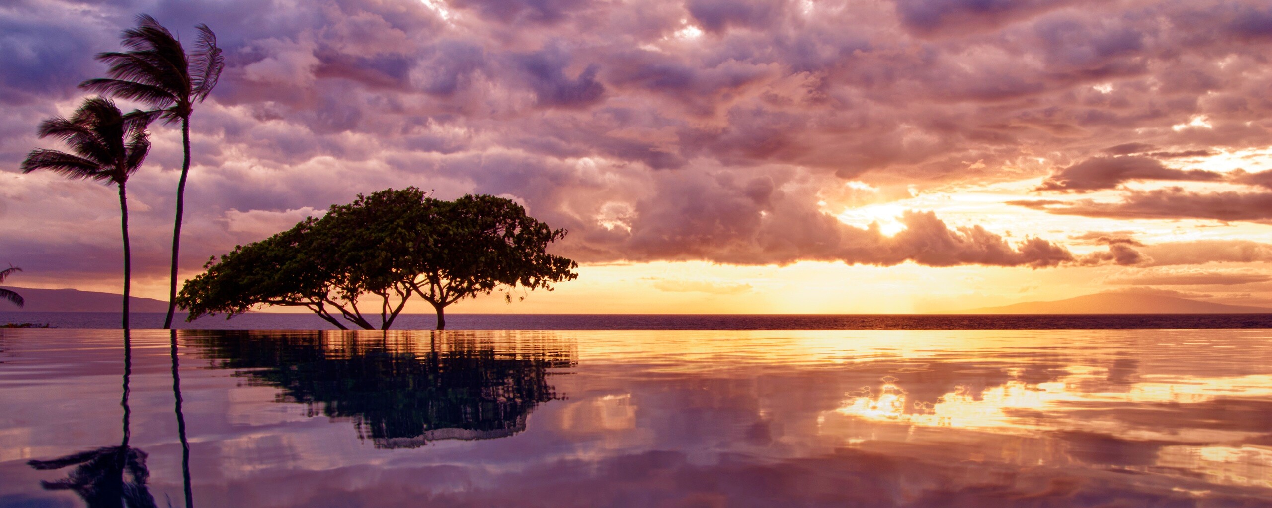 Восход над озером обои